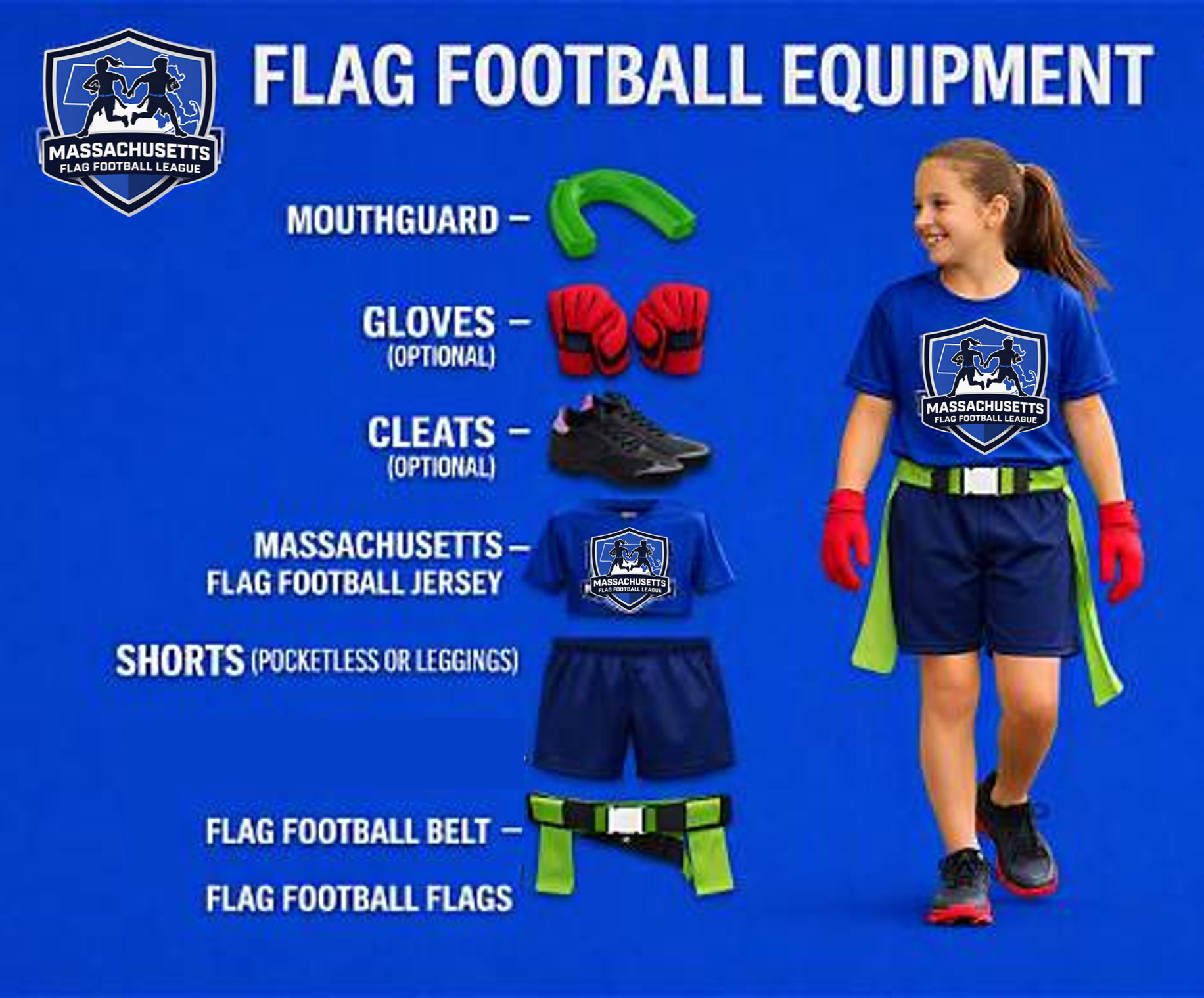 Standard flag football equipment